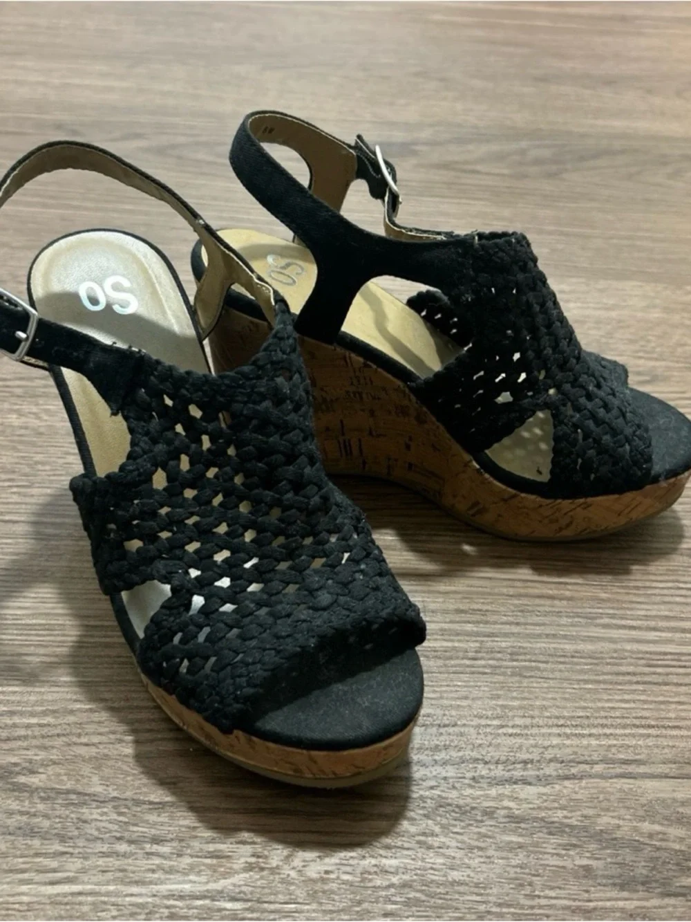 SO Taffy Wedge Sandals, Women’s 7, Black - Picture 2 of 8